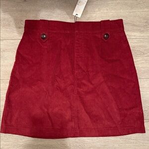 BB Dakota Burgundy Corduroy Skirt